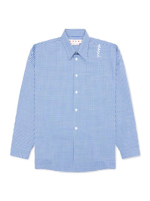 CHECKED WOOL SHIRT - BLUE/WHITE