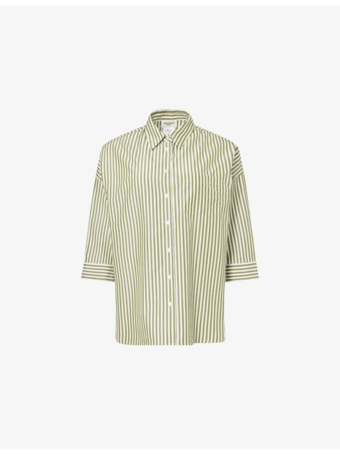 WEEKEND Max Mara Striped Long-Sleeve Cotton Shirt