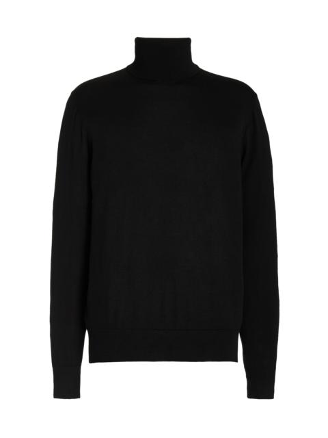 Jermaine Knit Turtleneck in Black Merino Wool