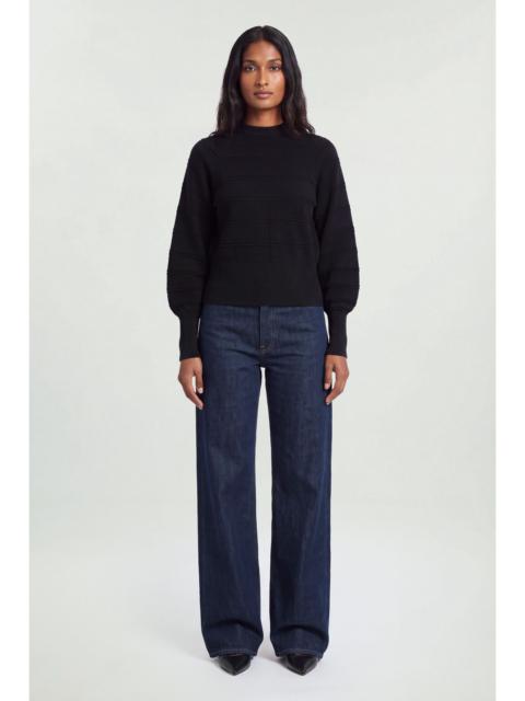 KAREN MILLEN Wool Look Rib Detail Long Sleeve Knitted Top