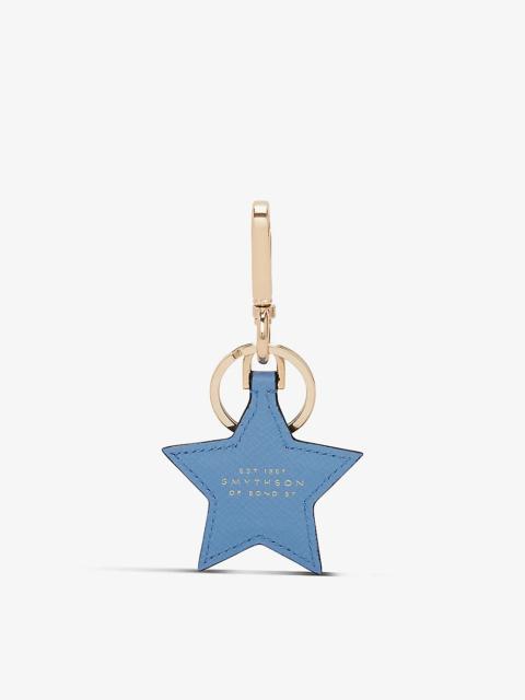 Smythson Panama star-shaped leather keyring