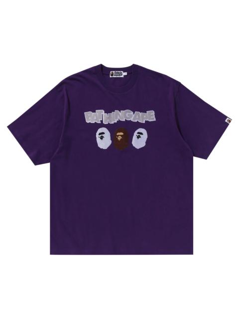 BAPE Triple Ape Head Relaxed Fit Tee 'Purple'