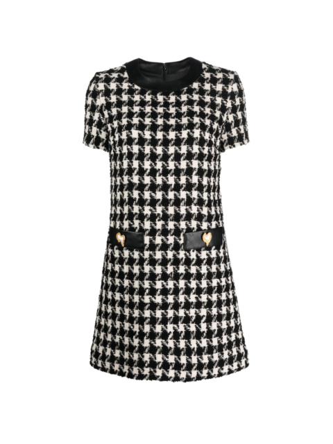 houndstooth knitted minidress
