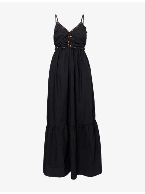 Rails Ivana Beaded Cotton Maxi Dress