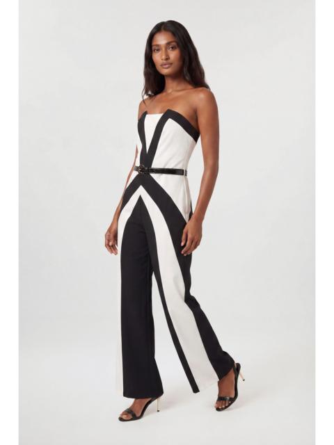 KAREN MILLEN Compact Stretch Colour Block Tailored Bandeau Jumpsuit