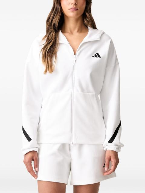 adidas logo-print zip-up hoodie