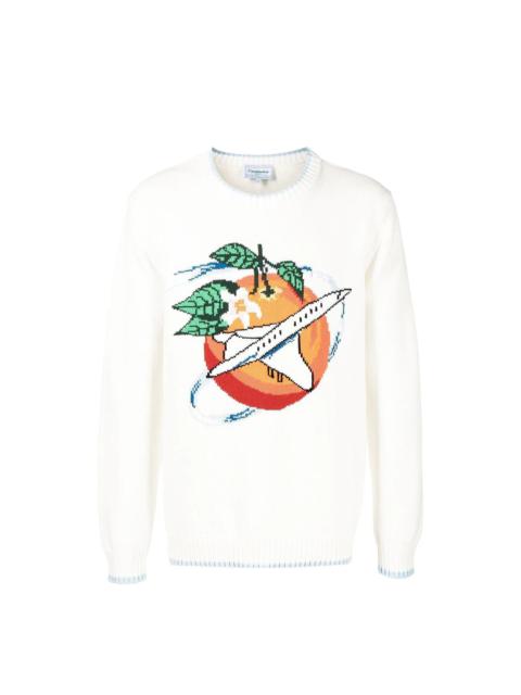CASABLANCA Orbite Autour De L'Orange Intarsia Jumper