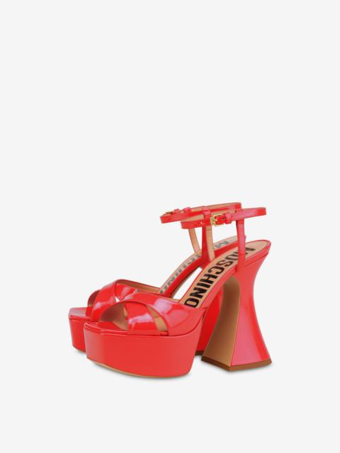 Moschino PATENT LEATHER PLATFORM SANDALS