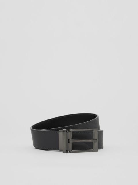 Reversible London Check and Leather Belt