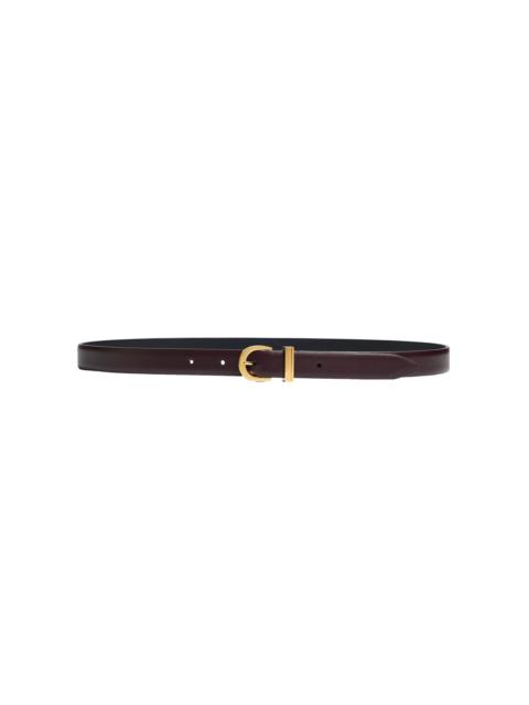 KHAITE Luna Leather Belt burgundy