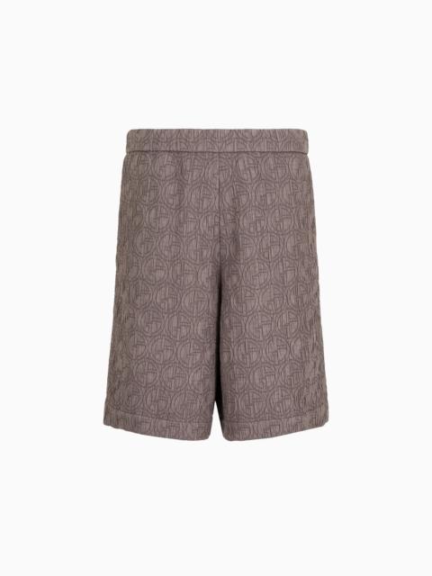 GIORGIO ARMANI ASV monogram quilted cupro blend Bermuda shorts