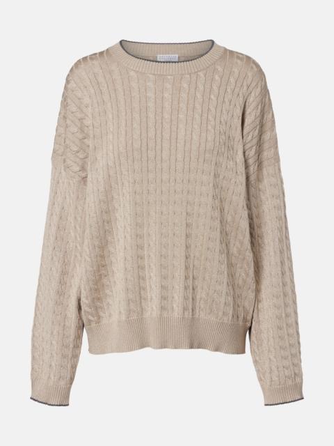Brunello Cucinelli Cable-knit cotton-blend sweater