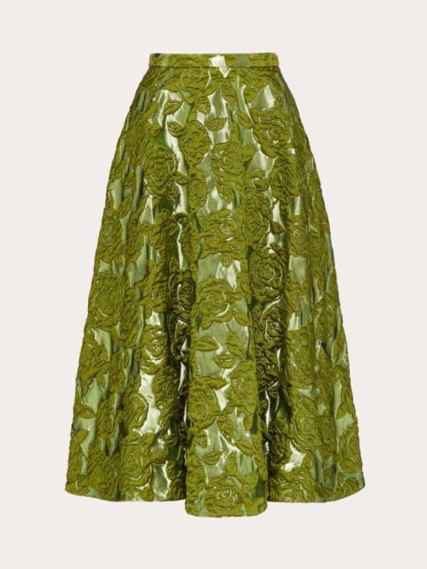 Valentino VALENTINO ROSE MOIRÉ BROCADE MIDI SKIRT