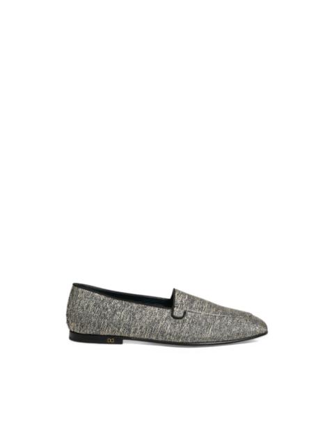 Dolce & Gabbana glitter-effect DG logo loafers