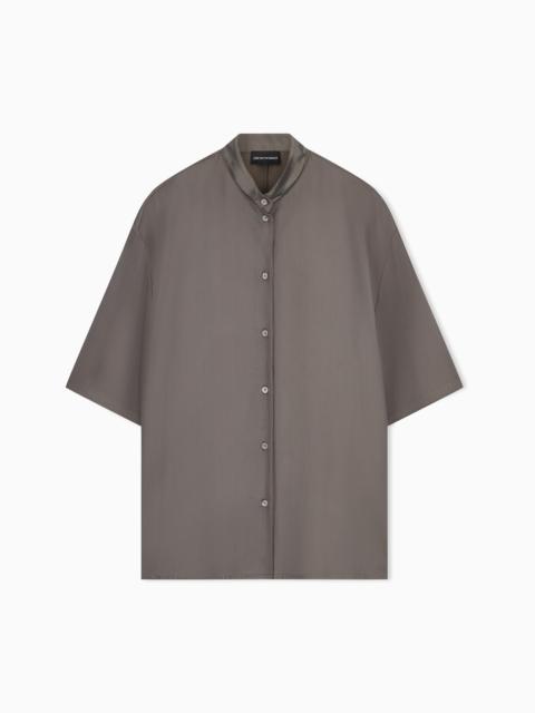 EMPORIO ARMANI GURU COLLAR VISCOSE TWILL SHIRT