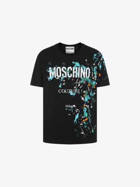 Moschino PAINTED EFFECT ORGANIC JERSEY T-SHIRT