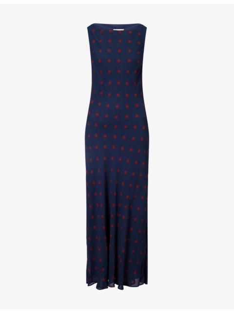 Reformation Prescott Polkadot Woven Maxi Dress