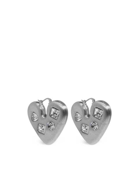JACQUEMUS crystal-embellished heart-shaped earrings