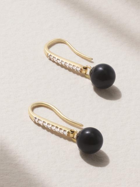 MATEO 14-karat Gold, Onyx And Diamond Earrings