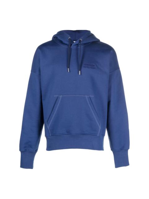 logo-embroidered stretch-cotton hoodie