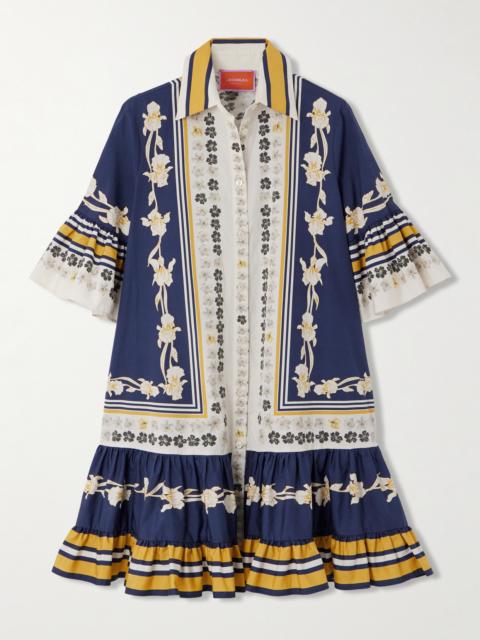La DoubleJ Choux Printed Cotton-poplin Mini Shirt Dress