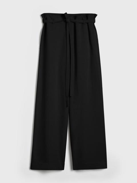 Fluid tie-waist trousers black