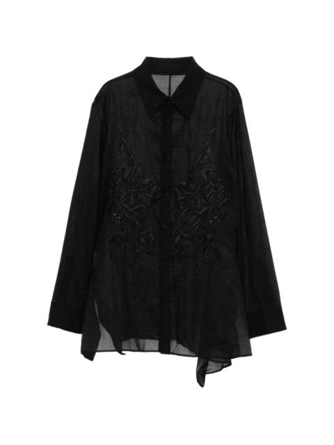 Yohji Yamamoto cotton flared-hem shirt