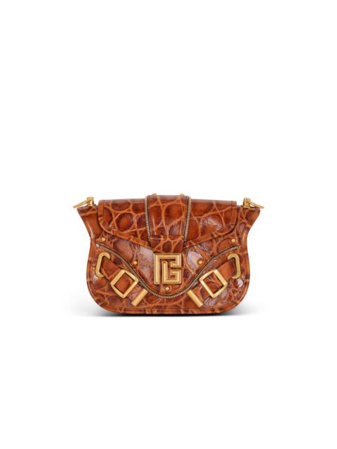 Balmain Blaze bag in crocodile-print leather