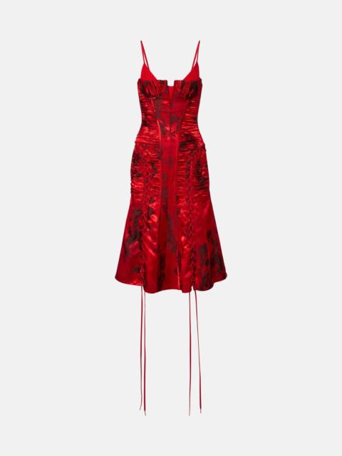 Alexander McQueen Lace-up ruched midi dress