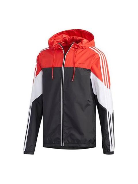 adidas neo M CS RIS WB Colorblock Athleisure Casual Sports Jacket Black EJ7071