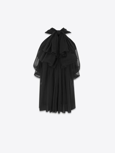 SAINT LAURENT lavallière-neck blouse in silk muslin crepe