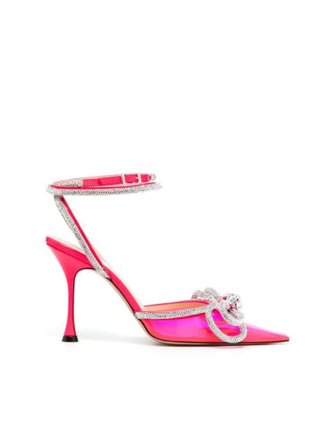 MACH & MACH crystal-embellished patent leather pumps