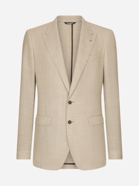 Single-breasted wool Taormina-fit jacket