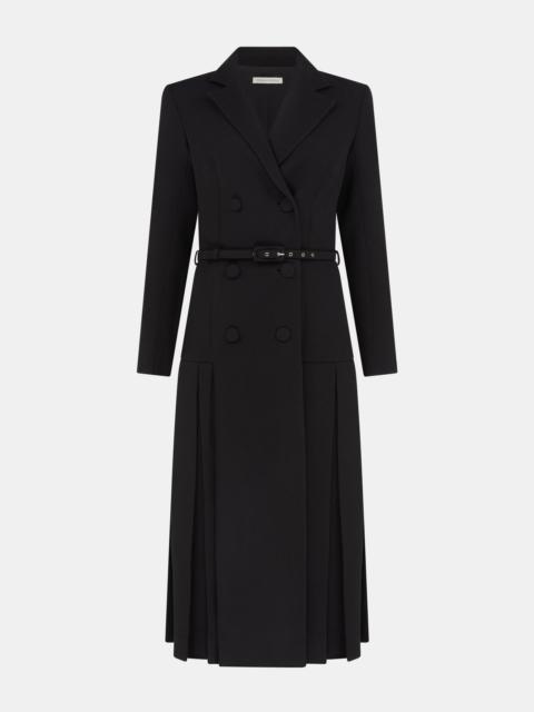 EMILIA WICKSTEAD Chaney Dress in Black Single Wool Crepe