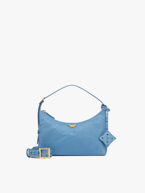 MCM Aren Hobo in Recycled Nylon and Monogram Print Leather
