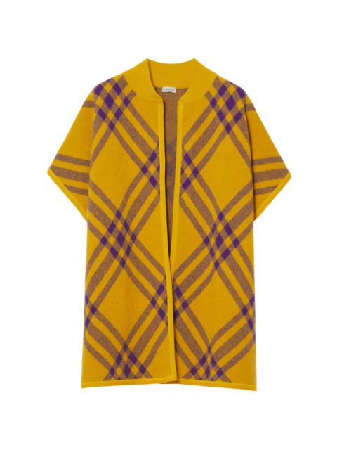 Burberry check-pattern wool cape