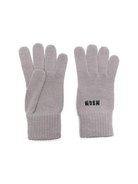 MSGM logo-embroidered knitted gloves