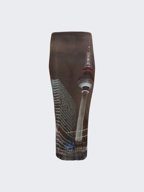 Jean Paul Gaultier X Shayne Oliver Mesh Long Skirt City Print