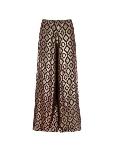 ALEXIS Maxine diamond-pattern palazzo pants