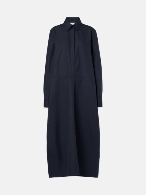 Jil Sander Gathered cotton poplin shirt dress