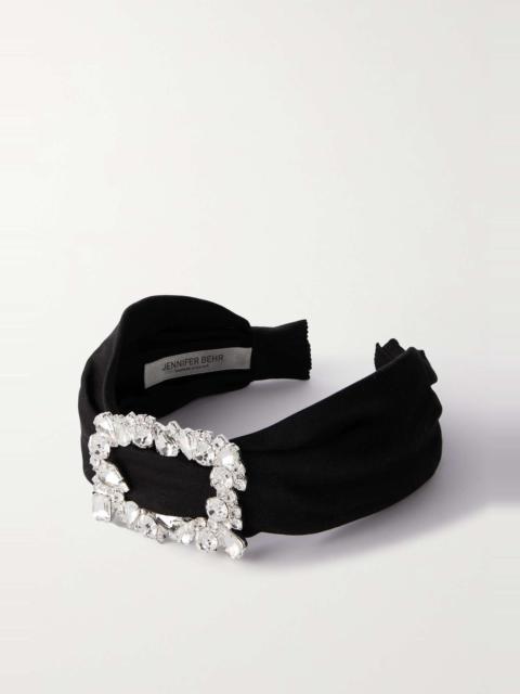 Jennifer Behr Elisa crystal-embellished silk headband