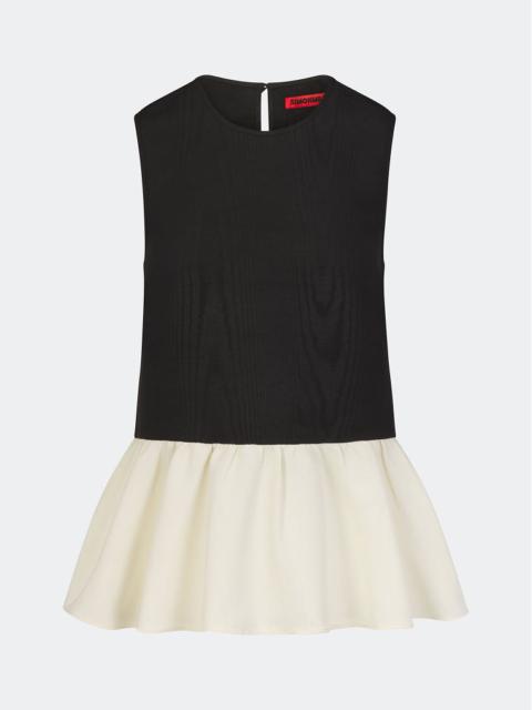 SIMONMILLER Iris Moire Top In Black/Bone