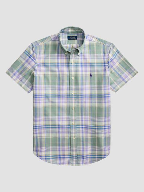 Polo Ralph Lauren Men's Classic-Fit Plaid Short-Sleeve Oxford Shirt - Faded Mint Lavender Multi
