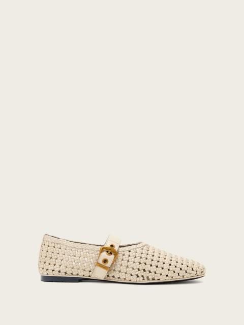 ALLSAINTS SABINE WOVEN LEATHER FLATS