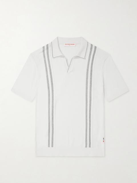 ORLEBAR BROWN Horton Striped Silk and Cotton-Blend Polo Shirt