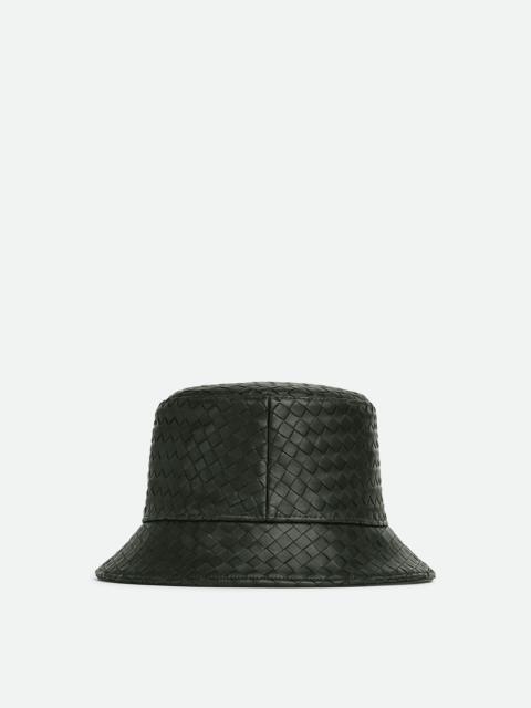 intrecciato leather bucket hat