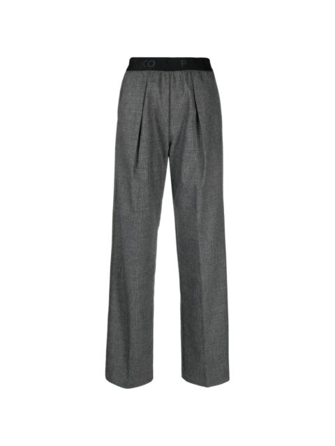 logo-waistband checked trousers