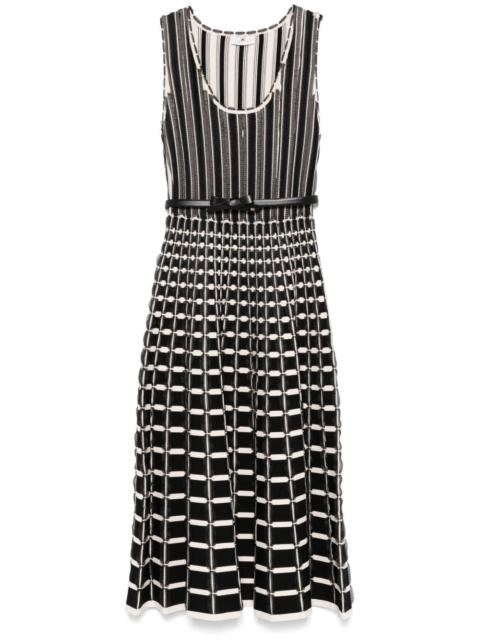 ELISABETTA FRANCHI micro-ruffles detailed midi dress