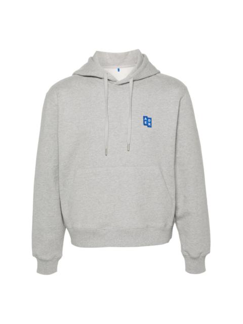 logo-patch cotton hoodie