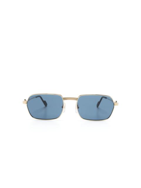 polished rectangle-frame sunglasses